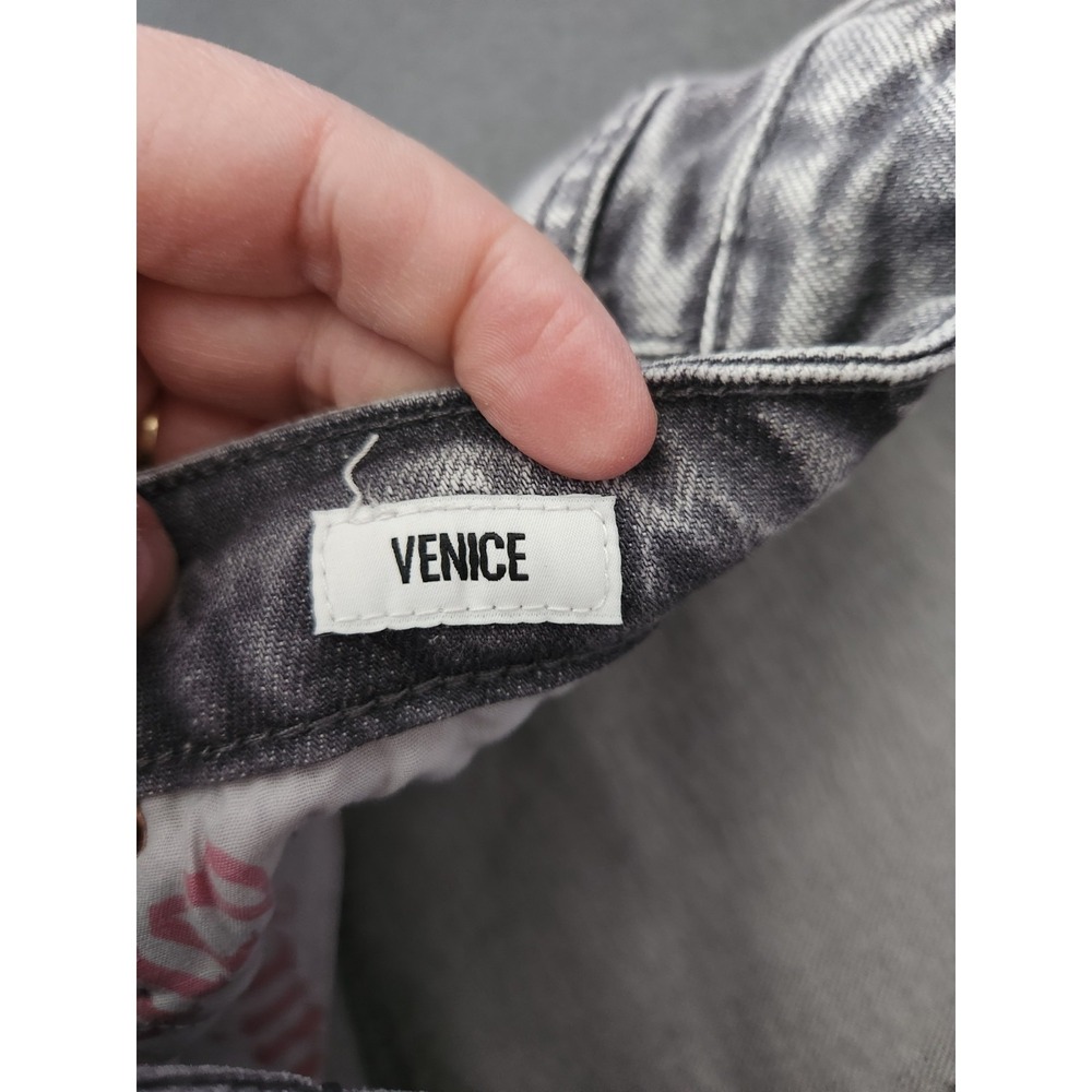 NWT Juicy Couture Venice Straight Leg Jeans Grey Marble Women's Sz 20W Raw Hem - Picture 10 of 12